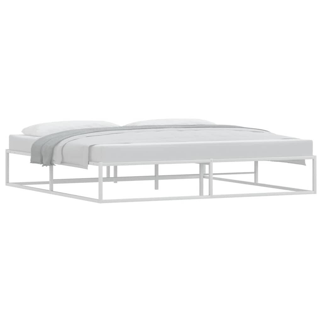 vidaXL Πλαίσιο κρεβατιού χωρίς στρώμα Λευκό 200x200 cm Μεταλλικό