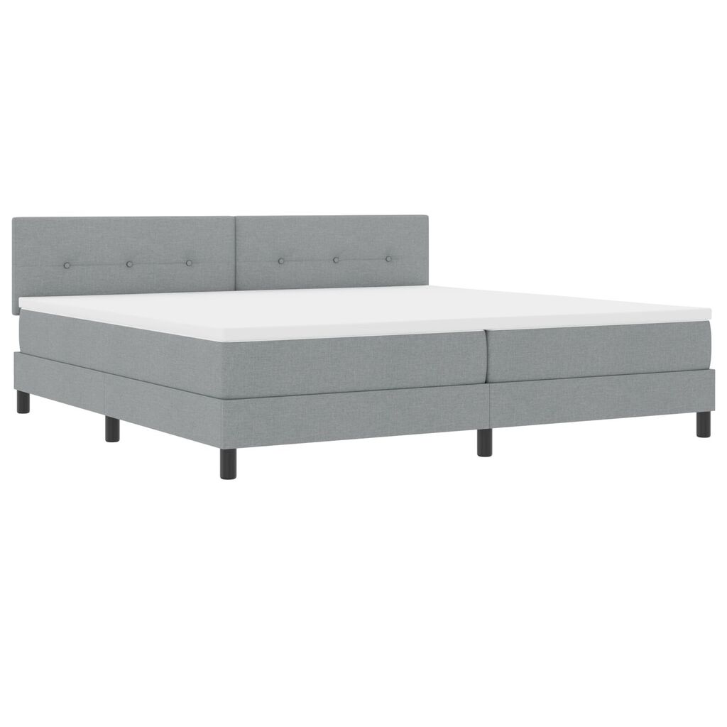 vidaXL Κρεβάτι Box Spring με Στρώμα & LED Φως Γκρι 200x200 εκ. Υφάσματος