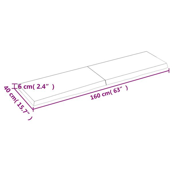 vidaXL Ράφι Τοίχου Ανοιχτό Καφέ 160x40x(2-6)εκ. Επεξ. Μασίφ Ξύλο Δρυός