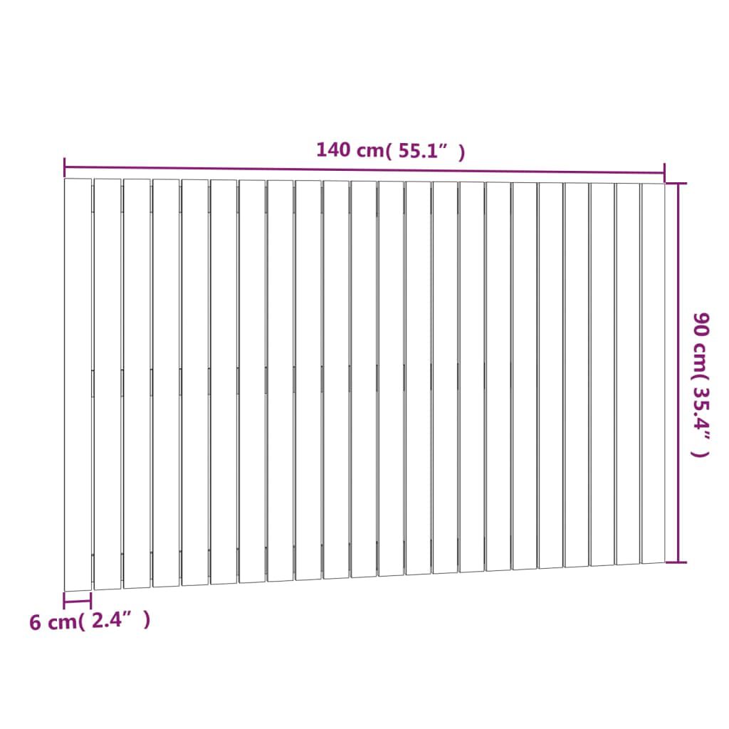 vidaXL Κεφαλάρι Τοίχου Μελί 140x3x90 εκ. από Μασίφ Ξύλο Πεύκου
