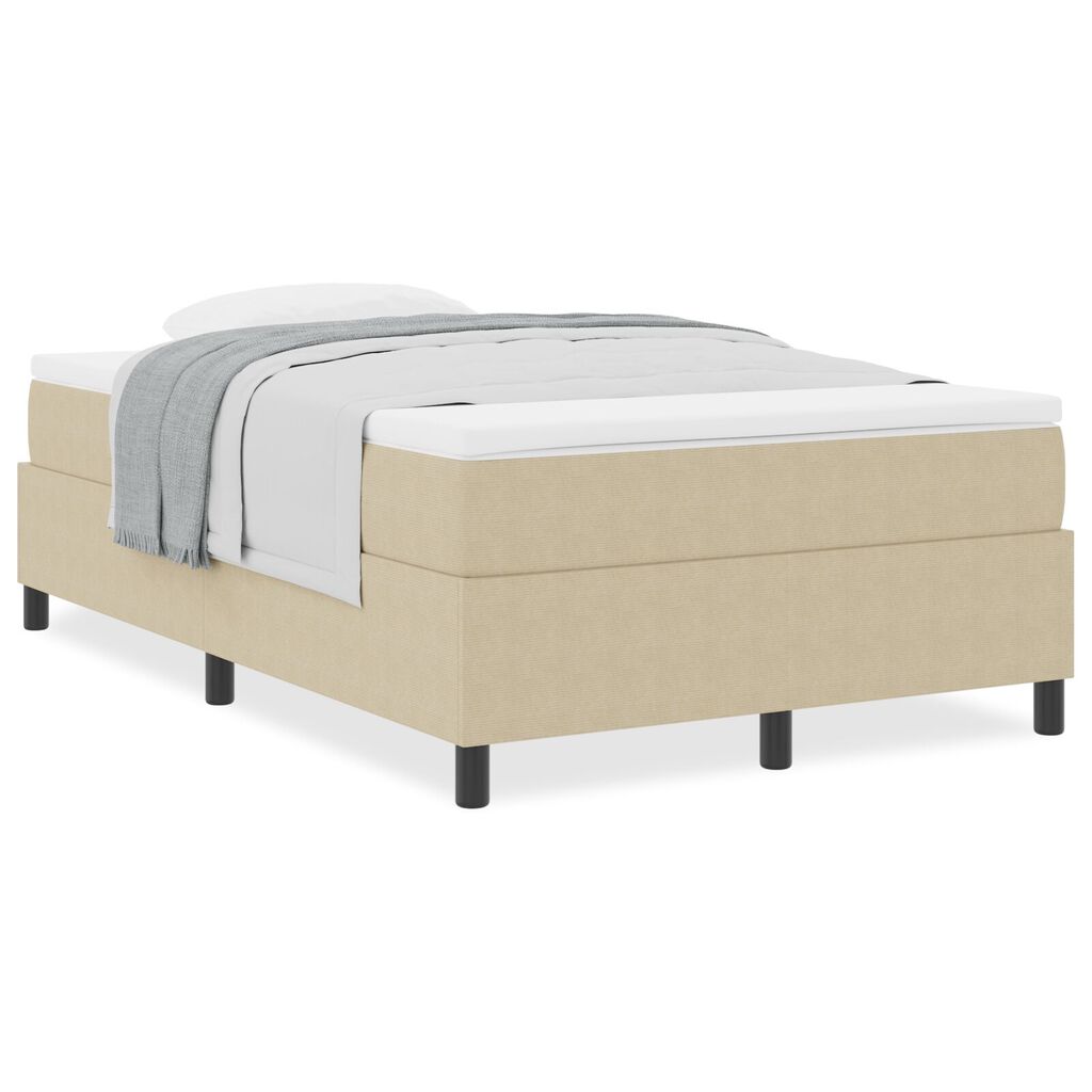 vidaXL Κρεβάτι Box Spring με Στρώμα Λευκό Γκρι 120x200 εκ. Ύφασμα Κοτλέ