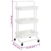 vidaXL Τρόλεϊ Κουζίνας 3 Επιπέδων Λευκό 42 x 35 x 85 εκ. Σίδερο/ABS