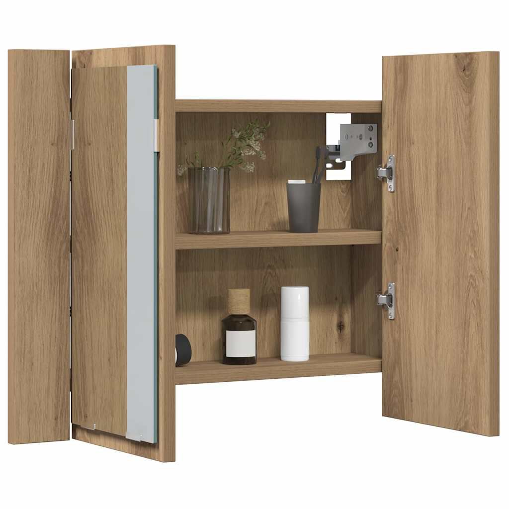 vidaXL Καθρέφτης Ντουλάπι Αρτισιανή Δρυς 60x12x45 εκ. Επεξ. Ξύλο