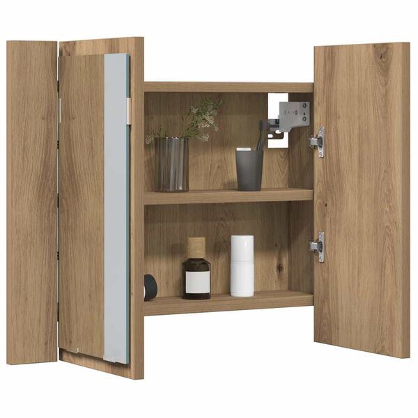 vidaXL Καθρέφτης Ντουλάπι Αρτισιανή Δρυς 60x12x45 εκ. Επεξ. Ξύλο