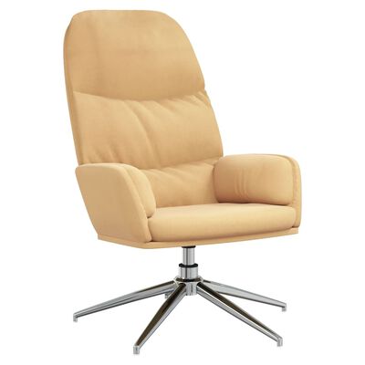 vidaXL Πολυθρόνα Relax με Υποπόδιο Κρεμ Λευκό από Συνθετικό Καστόρι