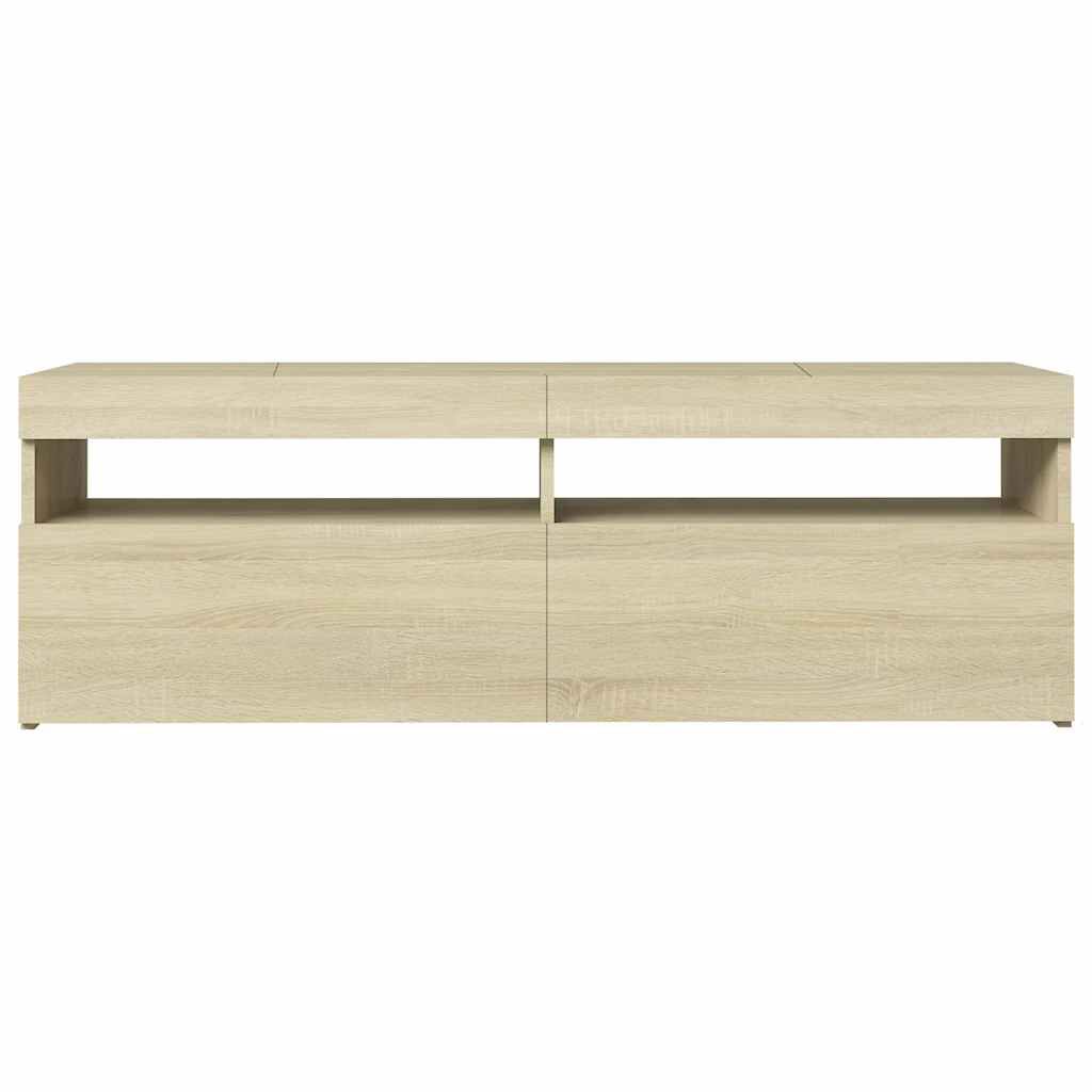 vidaXL Έπιπλο Τηλεόρασης με LED Sonoma Δρυς 120x35x40 εκ.