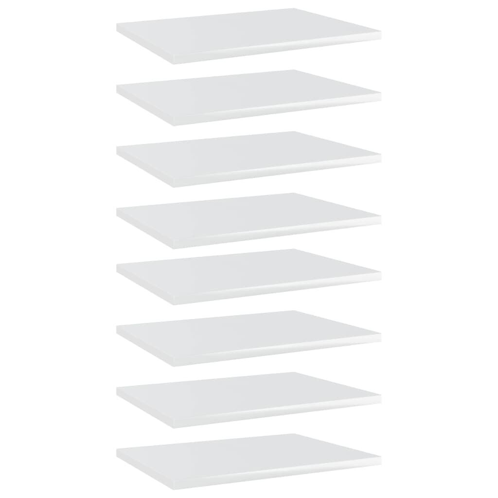 vidaXL Ράφια Βιβλιοθήκης 8 τεμ. Γυαλ. Λευκό 40x30x1,5 εκ. Μοριοσανίδα