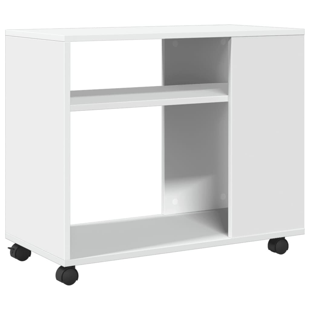 vidaXL Βοηθητικό Τραπέζι με Ρόδες Λευκό 70x35x60 εκ. Επεξεργ. Ξύλο