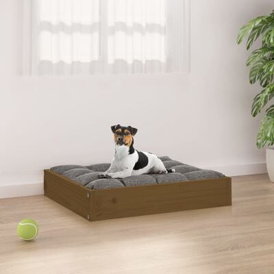 vidaXL Κρεβάτι Σκύλου Μελί 51,5 x 44 x 9 εκ. από Μασίφ Ξύλο Πεύκου