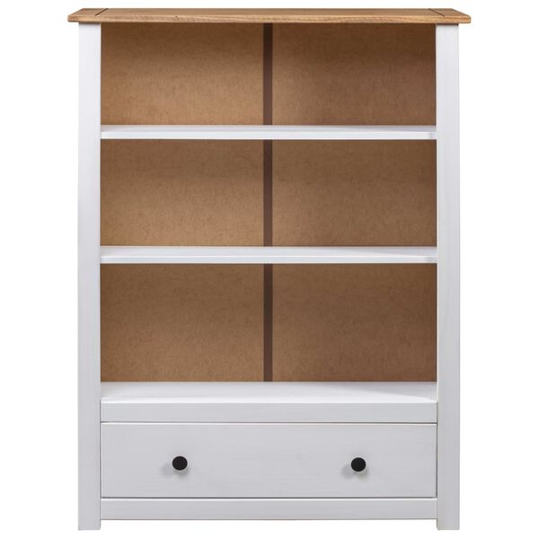 vidaXL Βιβλιοθήκη Λευκή 80x35x110 εκ. Μασίφ Ξύλο Πεύκου Σειρά Panama