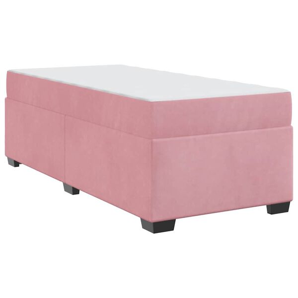 vidaXL Σκελετός Κρεβατιού με στρώμα Ροζ 90 x 200 cm Βελούδο