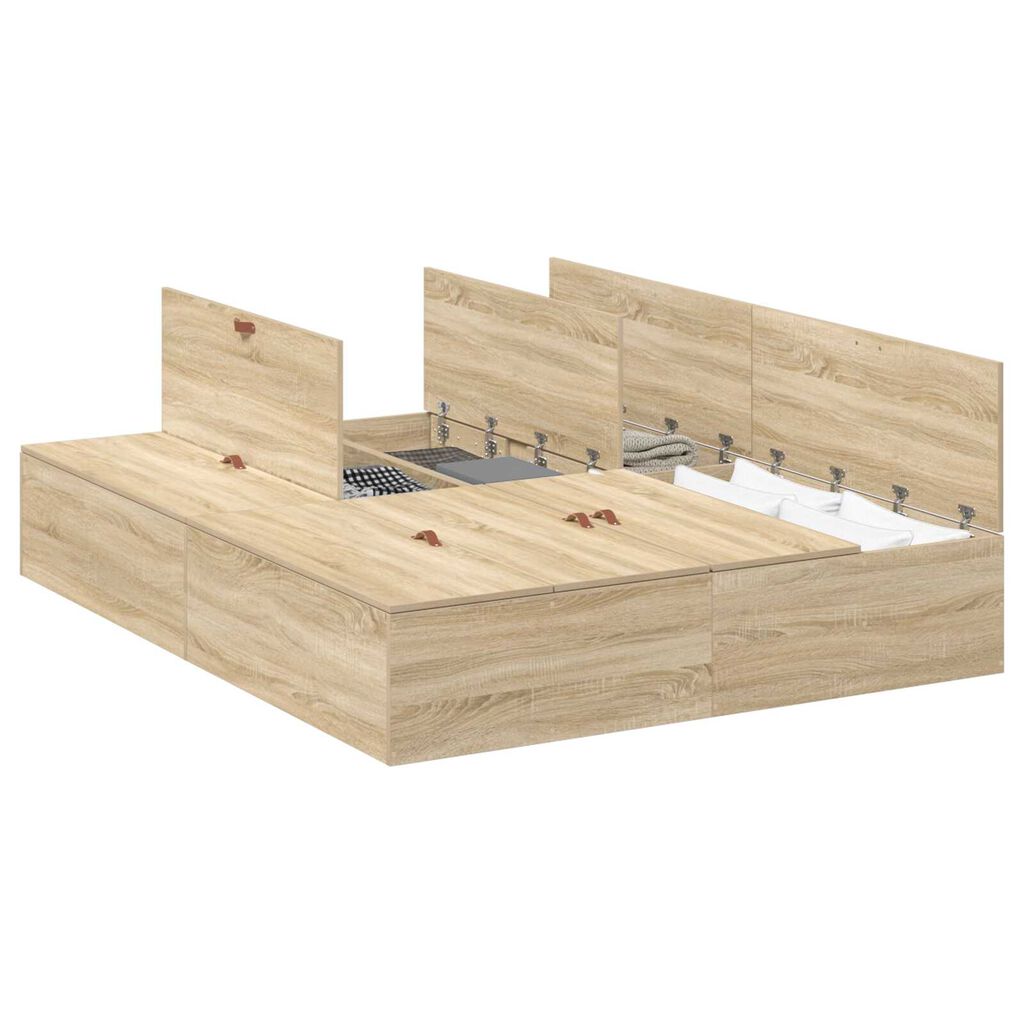 Κρεβάτι αποθήκευσης vidaXL Sonoma Oak 135x190 εκ