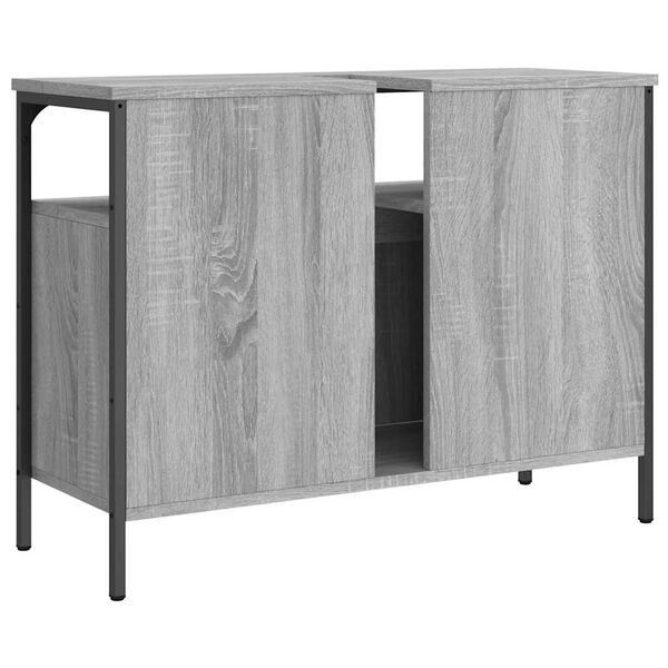 vidaXL Ντουλάπι Νιπτήρα Μπάνιου Γκρι Sonoma 80x30x60 εκ. Επεξ. Ξύλο