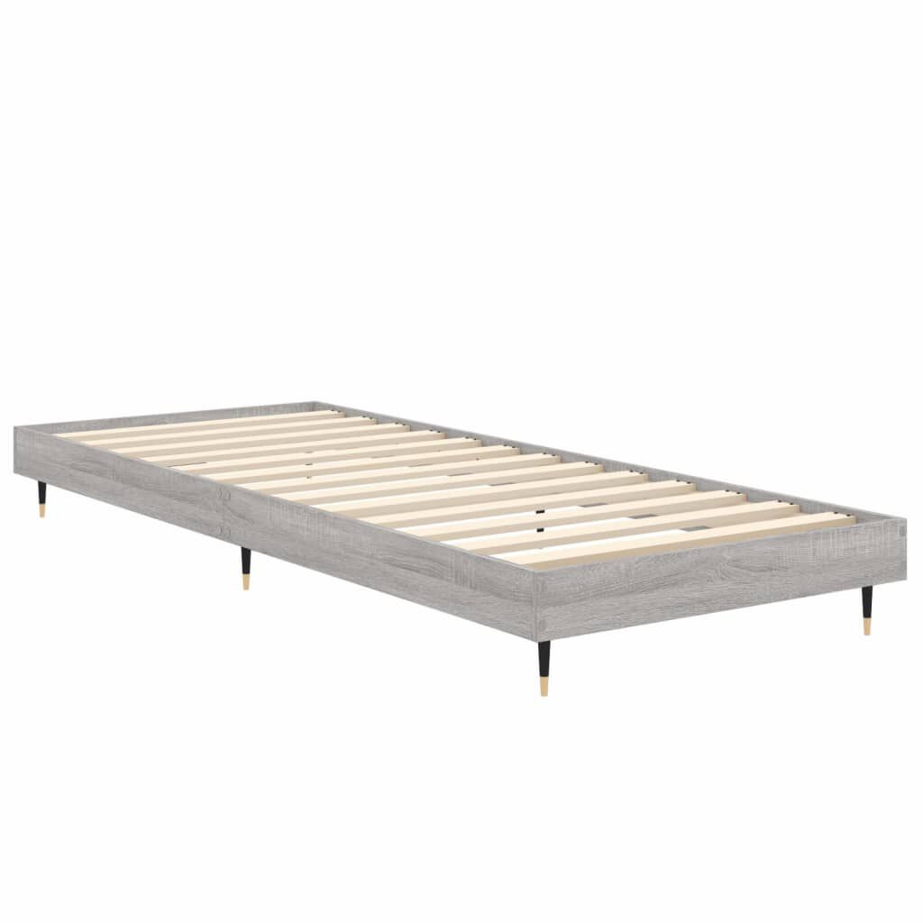 vidaXL Πλαίσιο Κρεβατιού Γκρι Sonoma 75x190 εκ. Επεξεργασμένο Ξύλο