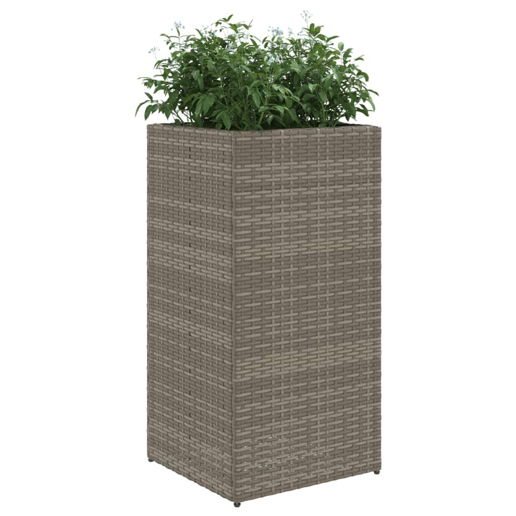 vidaXL Ζαρντινιέρες Κήπου 2 τεμ. Γκρι 40x40x80 εκ. από Συνθετικό Ρατάν