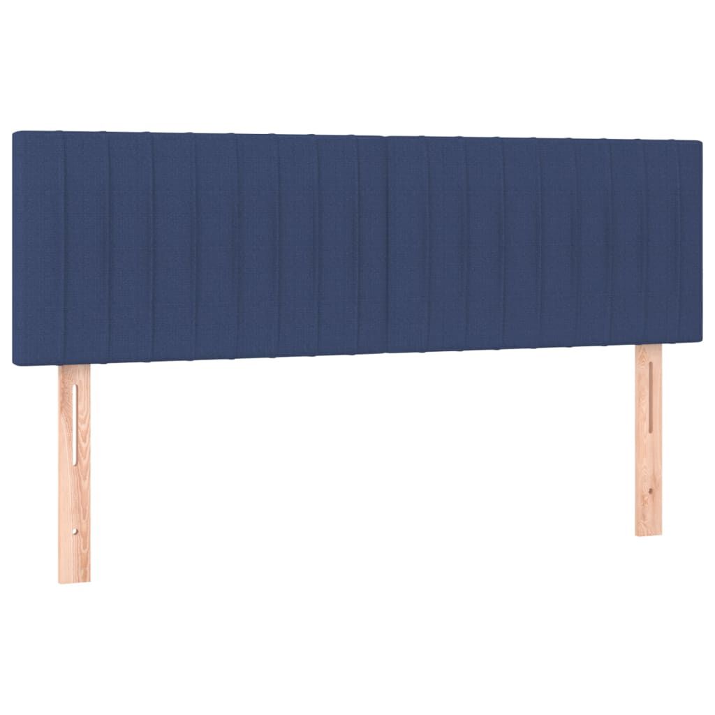 vidaXL Κρεβάτι Boxspring με Στρώμα Μπλε 140x190 εκ. Υφασμάτινο