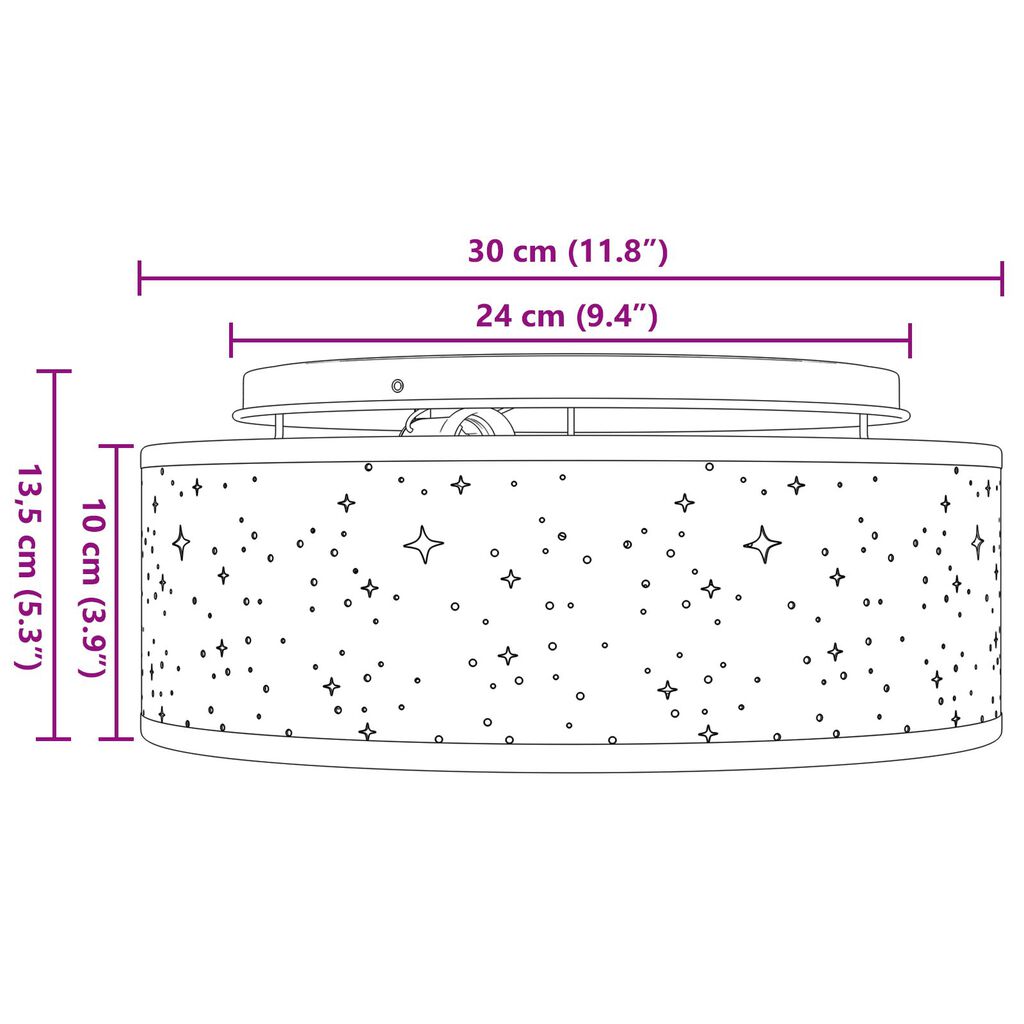 vidaXL Λάμπα Οροφής Γκρι 30 x 13.5 εκ. ύφασμα