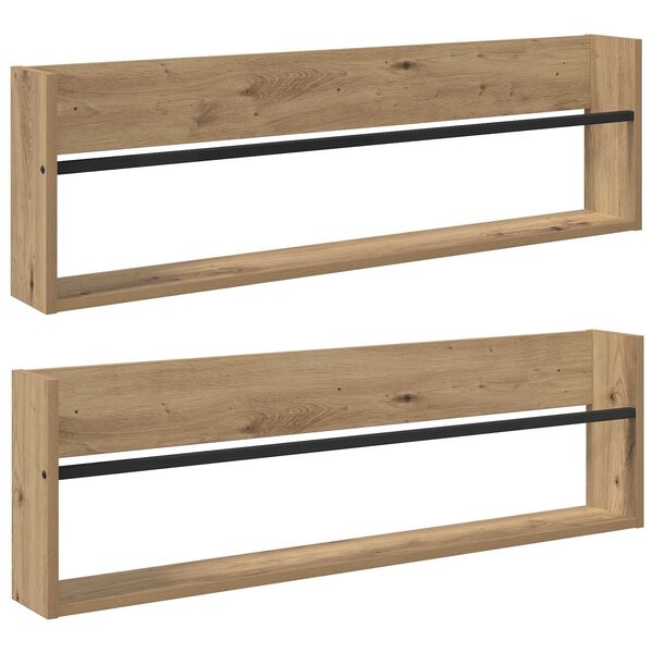 vidaXL &Rho;ά&phi;&iota; &Pi;&epsilon;&rho;&iota;&omicron;&delta;&iota;&kappa;ώ&nu; &mu;&epsilon; &rho;ά&phi;&iota; 2 pcs Artisan Oak 100 x 12 x 30 &epsilon;&kappa;