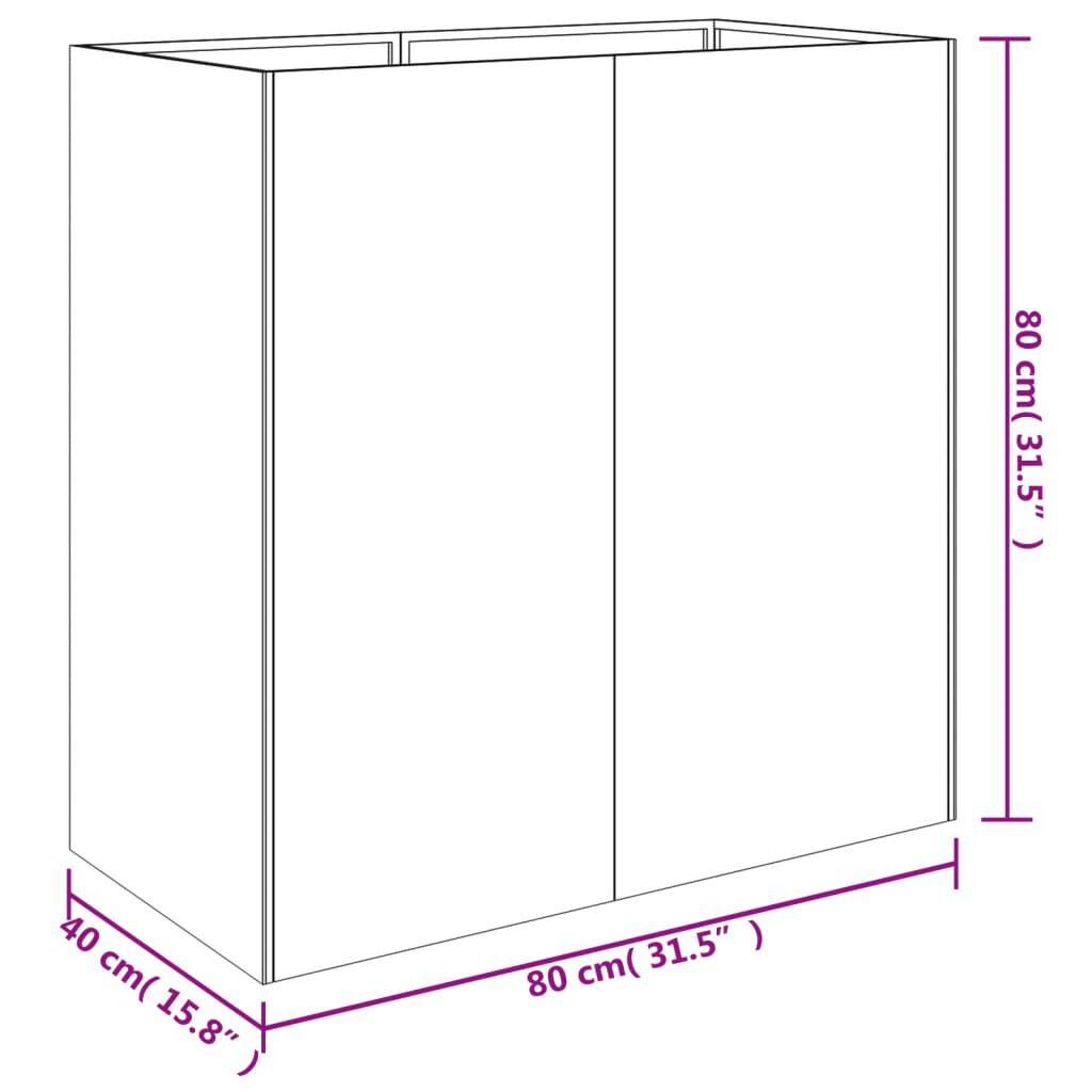 vidaXL Ζαρντινιέρα 80x40x80 εκ. από Ατσάλι Σκληρυθέν στον Αέρα