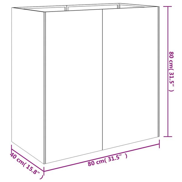 vidaXL Ζαρντινιέρα 80x40x80 εκ. από Ατσάλι Σκληρυθέν στον Αέρα
