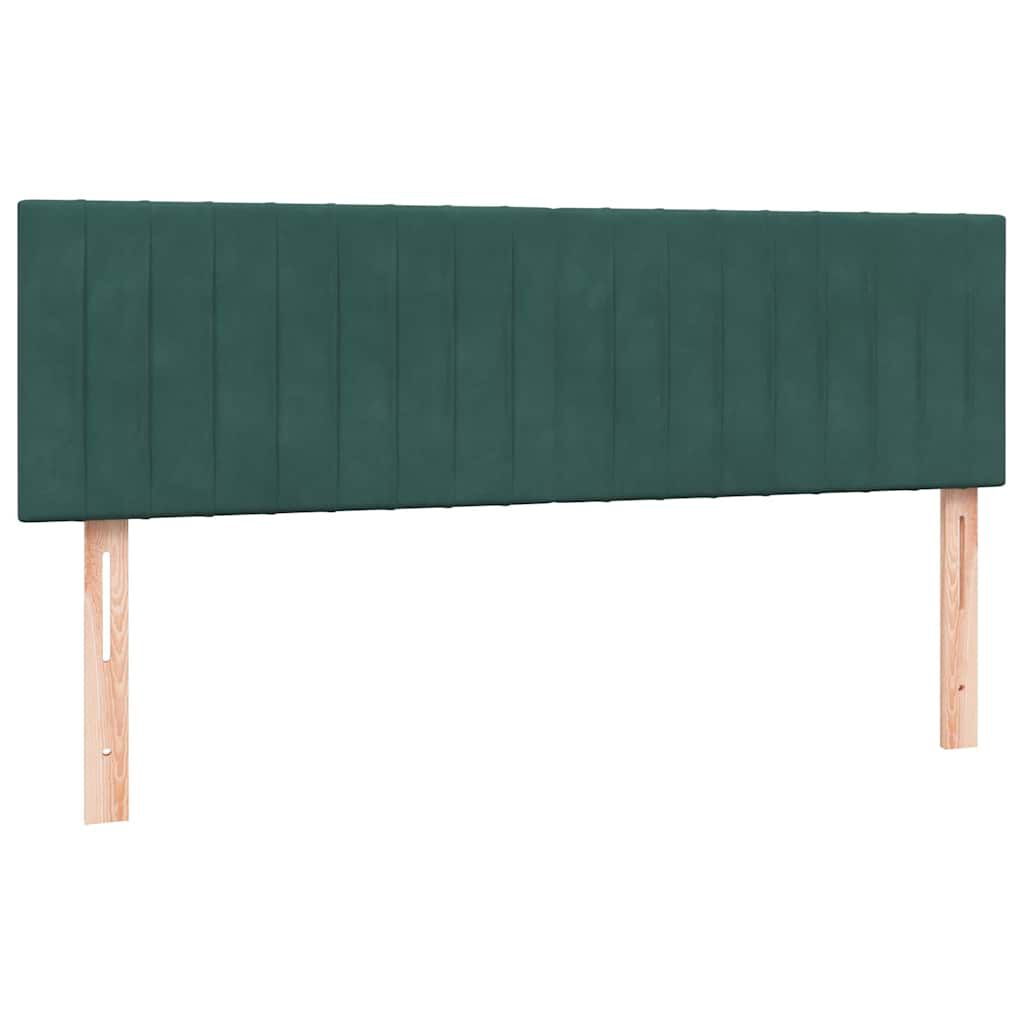 vidaXL Box Spring Κρεβάτι με στρώμα Σκούρο πράσινο 140x220cm Βελούδινο