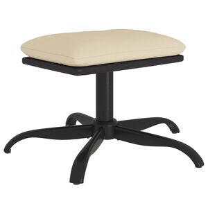 vidaXL Υποπόδιο Κρεμ 60x60x36 εκ. Ύφασμα & Συνθετικό Δέρμα