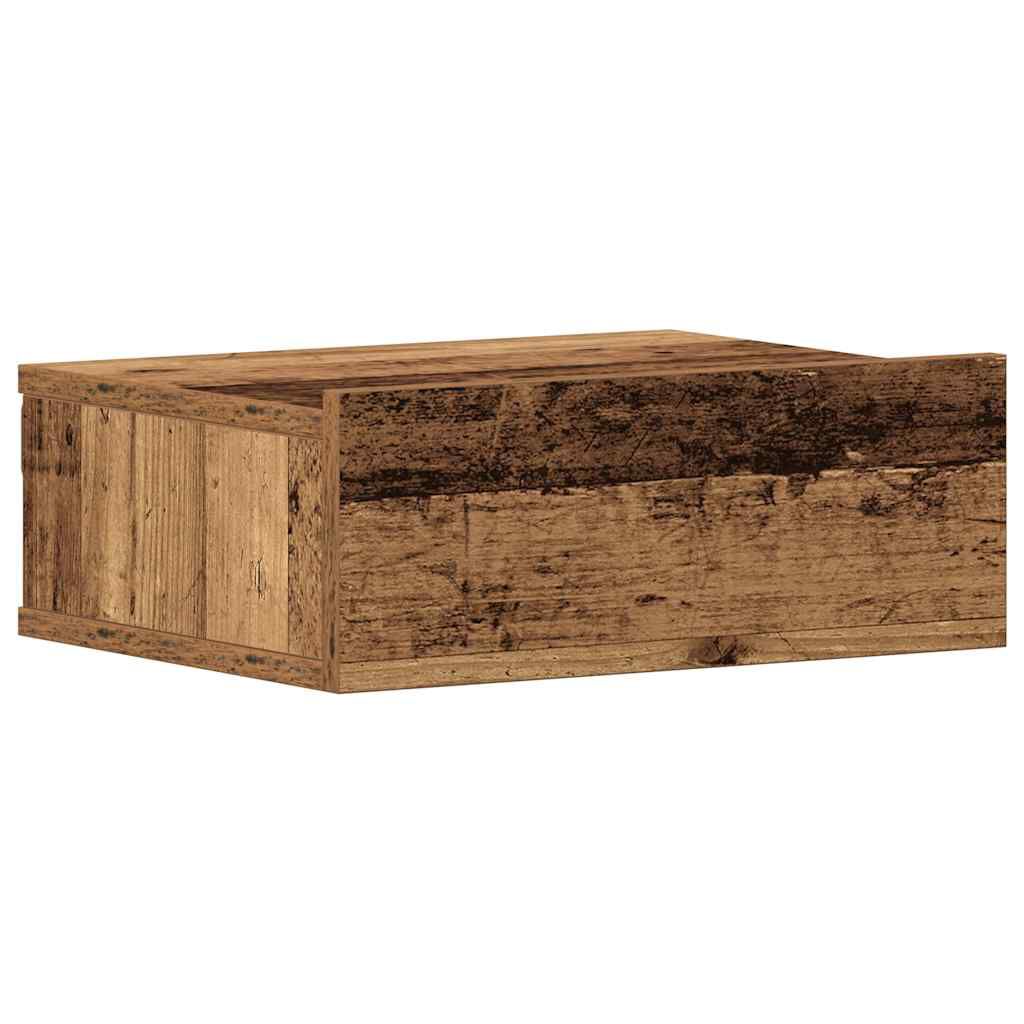 vidaXL Πλωτό κομοδίνο Παλιό ξύλο 40x32x15 cm Κατασκευασμένο ξύλο