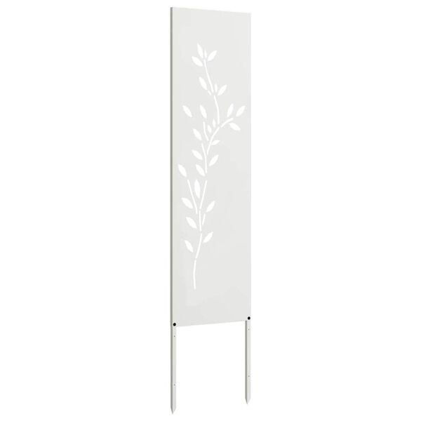vidaXL Οθόνη Ιδιωτικότητας Κήπου Floral Λευκό 32 χ 140 εκ