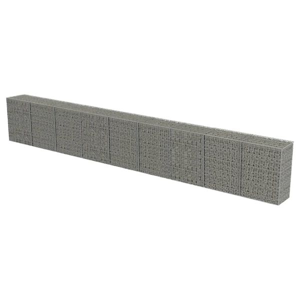 vidaXL Συρματοκιβώτιο Τοίχος 900x50x100 εκ. Γαλβαν.Χάλυβας + Καλύμματα