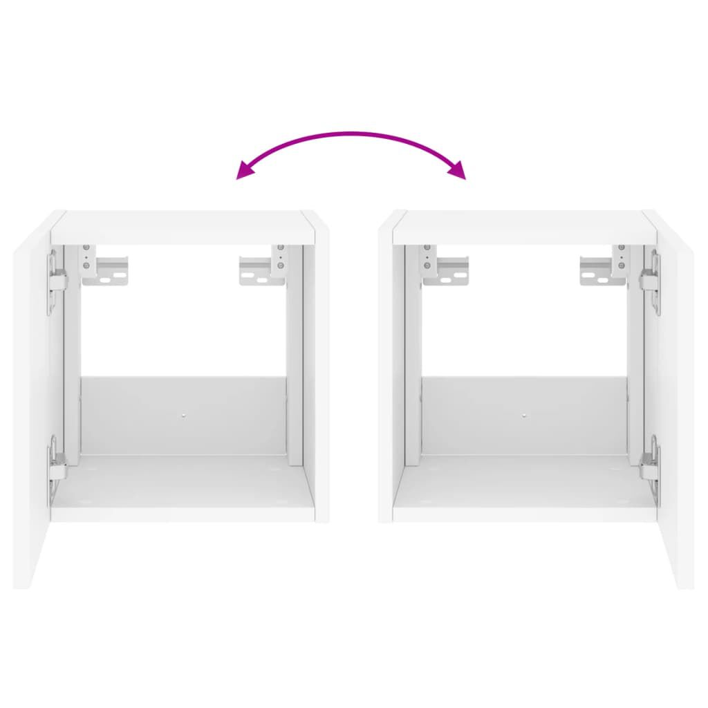 vidaXL Έπιπλο Τοίχου Τηλεόρασης με LED Λευκό 30,5x35x30 εκ.