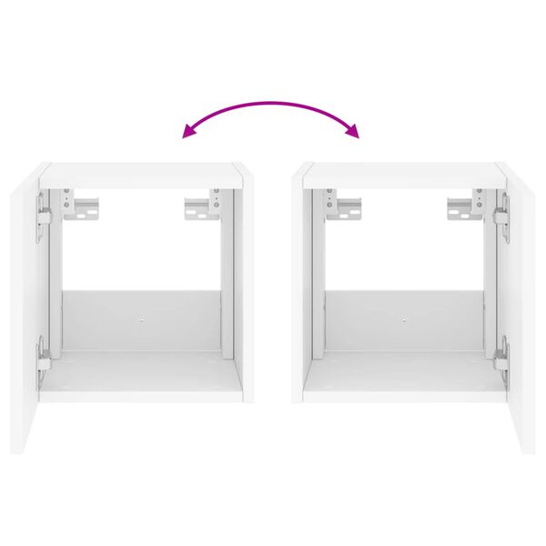 vidaXL Έπιπλο Τοίχου Τηλεόρασης με LED Λευκό 30,5x35x30 εκ.