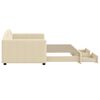 vidaXL Καναπές Κρεβάτι Συρόμενος Κρεμ 90x200 εκ. Ύφασμα & Συρτάρια