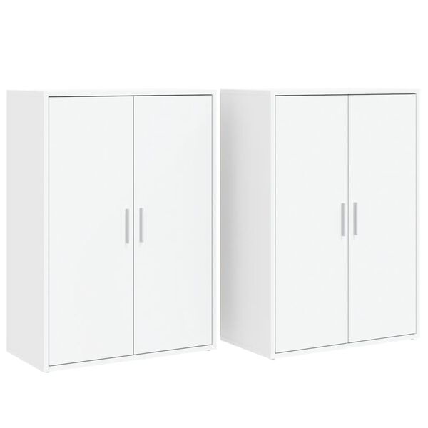 vidaXL Βοηθητικά Ντουλάπια 2 τεμ. Λευκό 60x31x84 εκ. Επεξεργ. Ξύλο