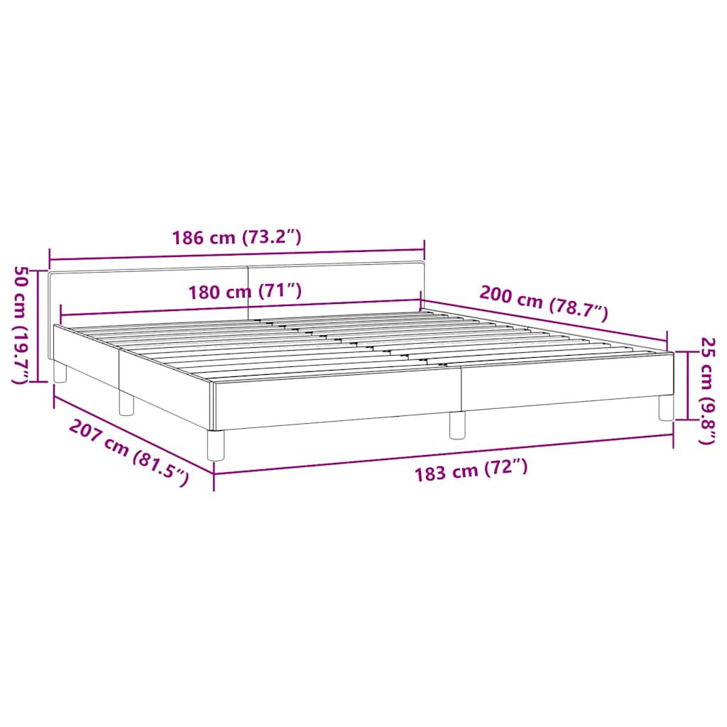 vidaXL Σκελετός Κρεβατιού Χωρίς Στρώμα Taupe 180x200 εκ. Υφασμάτινο