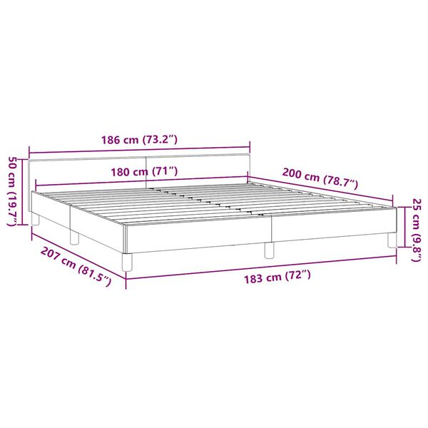 vidaXL Σκελετός Κρεβατιού Χωρίς Στρώμα Taupe 180x200 εκ. Υφασμάτινο