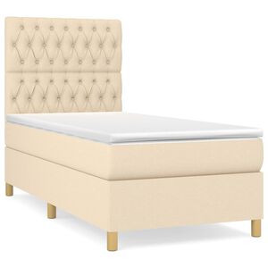 vidaXL &Kappa;&rho;&epsilon;&beta;ά&tau;&iota; Boxspring &mu;&epsilon; &Sigma;&tau;&rho;ώ&mu;&alpha; &Kappa;&rho;&epsilon;&mu; 100 x 200 &epsilon;&kappa;. &Upsilon;&phi;&alpha;&sigma;&mu;ά&tau;&iota;&nu;&omicron;