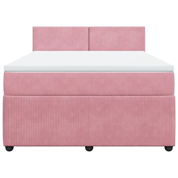 vidaXL &Kappa;&rho;&epsilon;&beta;ά&tau;&iota; Boxspring &mu;&epsilon; &Sigma;&tau;&rho;ώ&mu;&alpha; &Rho;&omicron;&zeta; 160x200 &epsilon;&kappa;. &Beta;&epsilon;&lambda;&omicron;ύ&delta;&iota;&nu;&omicron;