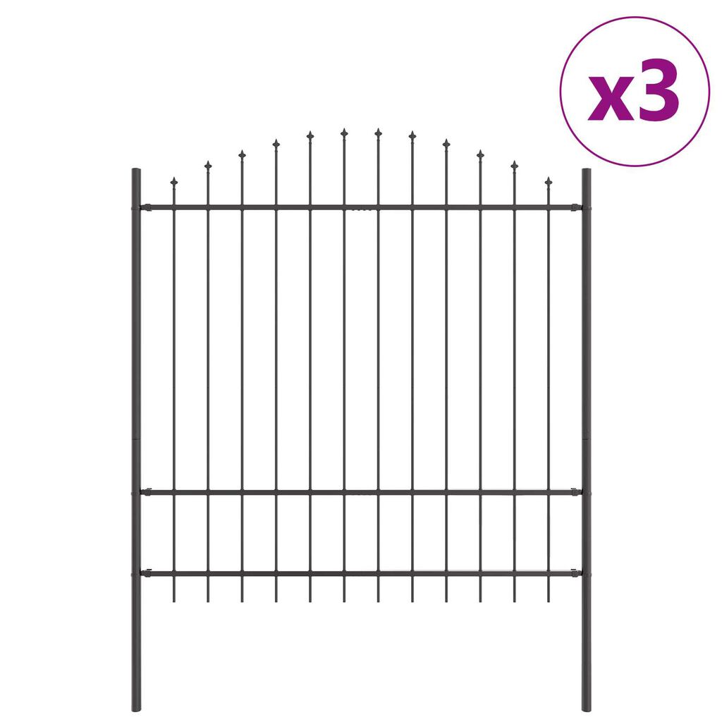 vidaXL Φράχτης Κήπου Με Θόλο Γκρι 5.1x1.75 μ Χάλκινος