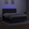 vidaXL &Kappa;&rho;&epsilon;&beta;ά&tau;&iota; Boxspring &mu;&epsilon; &Sigma;&tau;&rho;ώ&mu;&alpha; & LED &Mu;&alpha;ύ&rho;&omicron; 180x200 &epsilon;&kappa;. &Upsilon;&phi;&alpha;&sigma;&mu;ά&tau;&iota;&nu;&omicron;