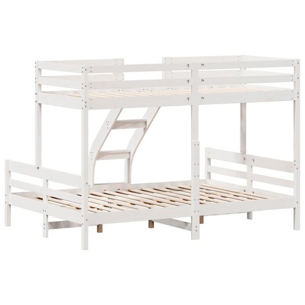 vidaXL Κουκέτα 80x200/140x200 εκ. Λευκό από Μασίφ Ξύλο Πεύκου