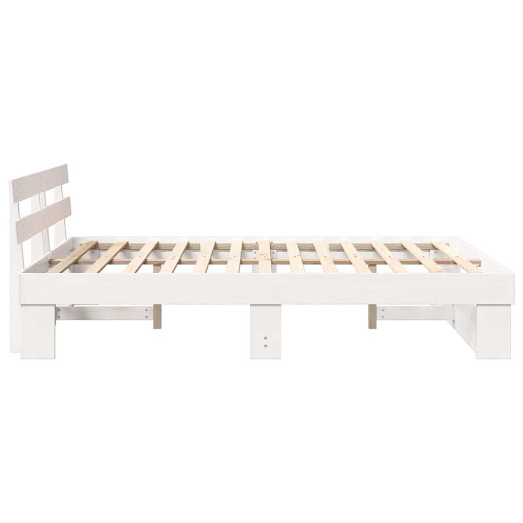 vidaXL Σκελετός Κρεβατιού Λευκό 150 x 200 cm Μασίφ ξύλο πεύκου