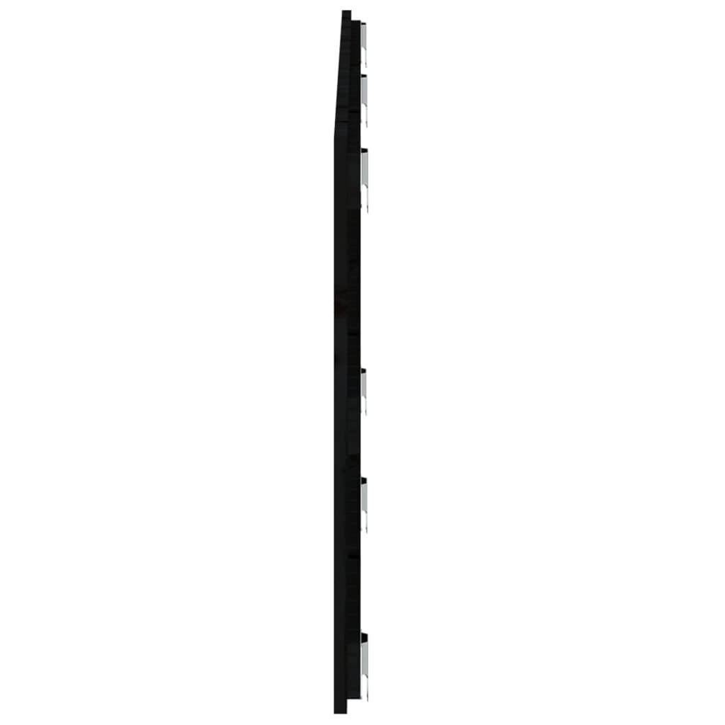 vidaXL Κεφαλάρι Τοίχου Μαύρο 166x3x60 εκ. από Μασίφ Ξύλο Πεύκου