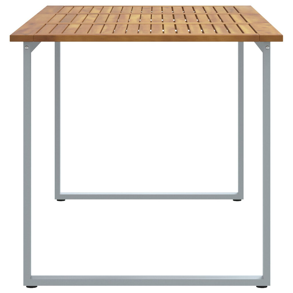 vidaXL Τραπέζι Εξωτερικού Χώρου Γκρι 160x80x75 εκ. Χάλυβας & Στερεό Ξύλο Ακακίας