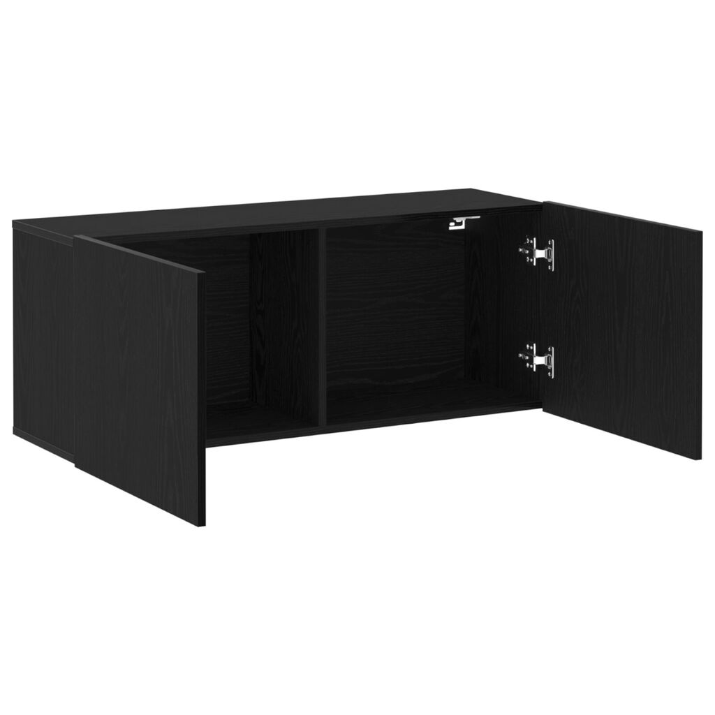 vidaXL Ντουλάπι Τοίχου Τηλεόρασης Μαύρη Δρυς 100x30x41 εκ. Επεξεργασμένο Ξύλο
