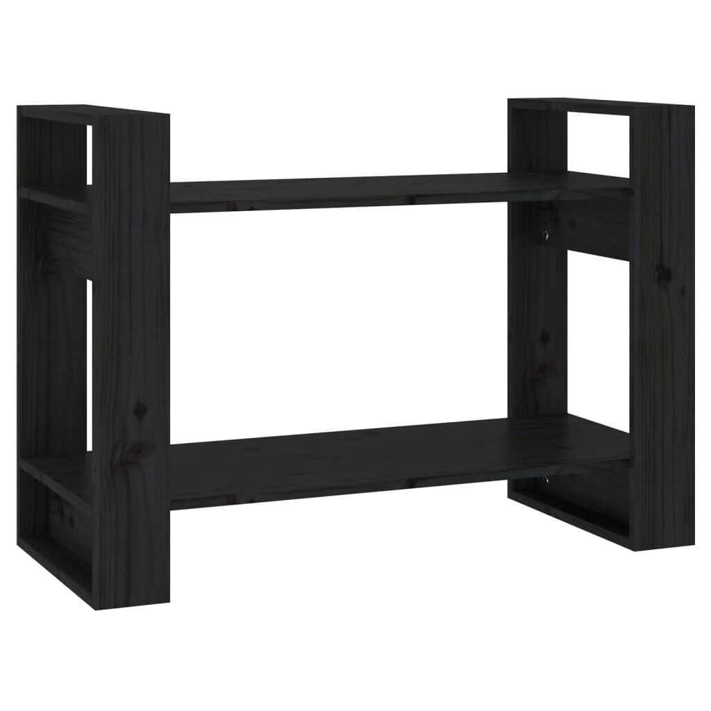 vidaXL Βιβλιοθήκη/Διαχωριστικό Χώρου Μαύρο 80x35x56,5 εκ. Μασίφ Πεύκο