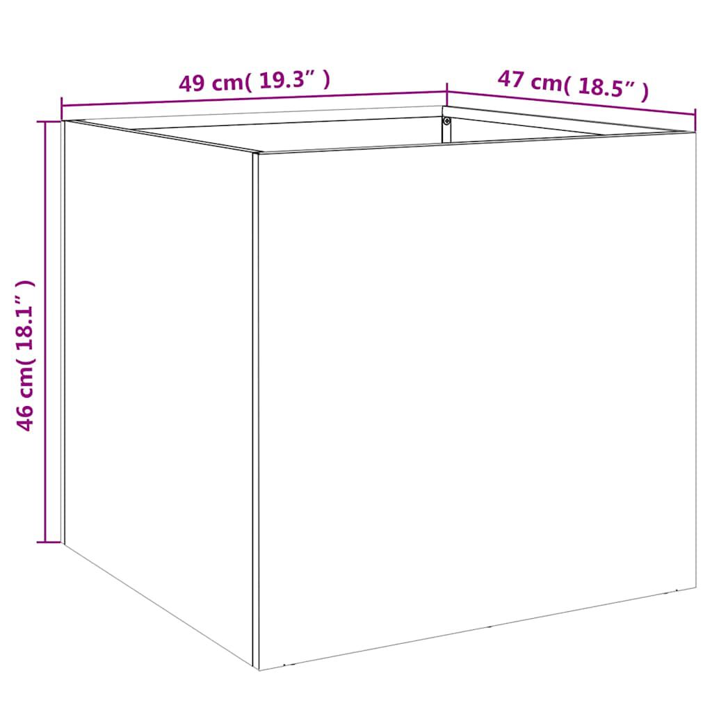 vidaXL Ζαρντινιέρες 2 τεμ. Ασημί 49x47x46 εκ. Γαλβανισμένο Χάλυβα