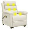 vidaXL Πολυθρόνα Μασάζ με Ανύψωση Κρεμ Βελούδινη