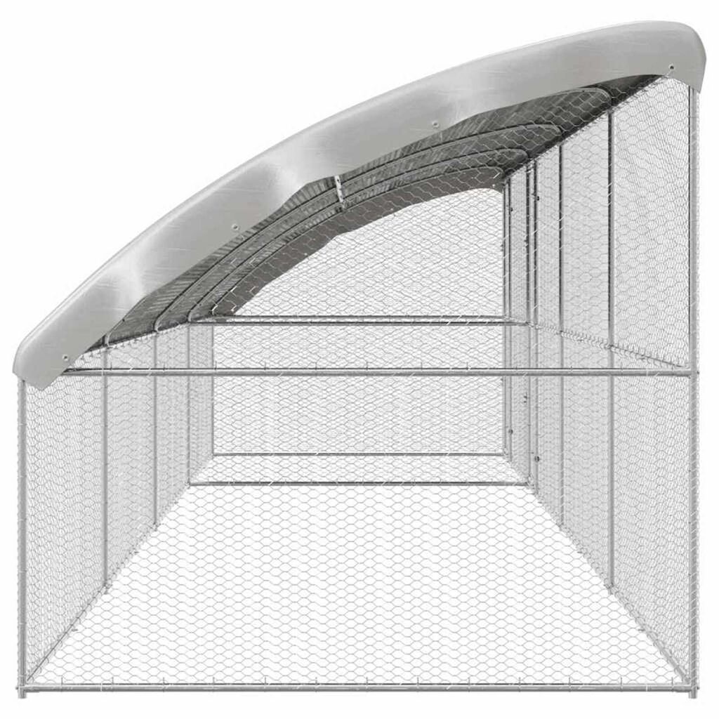 vidaXL Κλουβί για κότες Ασημί 800 x 200 x 198.5 εκ
