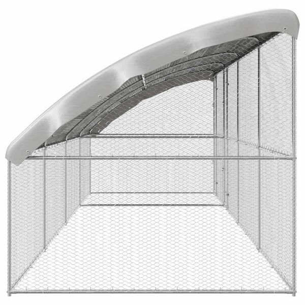 vidaXL Κλουβί για κότες Ασημί 800 x 200 x 198.5 εκ
