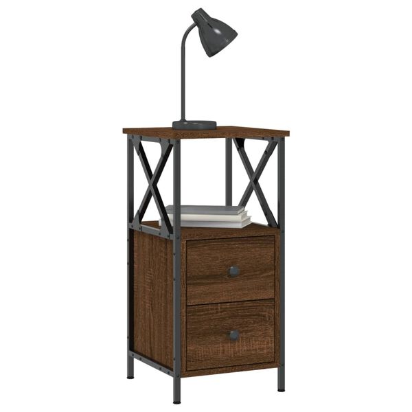 vidaXL Κομοδίνο Καφέ Δρυς 34 x 35,5 x 70 εκ. από Επεξεργασμένο Ξύλο
